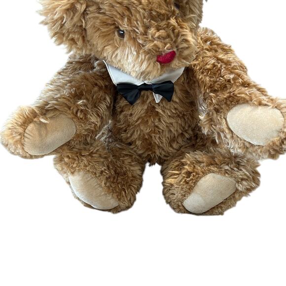 1997 Vermont Teddy Bear 22” Jointed Plush Honey Brown Removable Bow Tie Collar - Picture 6 of 8